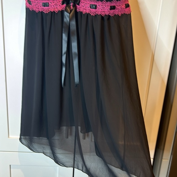 COSMOPOLITAN Black/Hot Pink Camisole Nightie Babydoll Lingerie Size XL - Picture 5 of 11